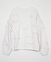 Round Neck Cotton Multi-Pocket Long-Sleeved Sweatshirt